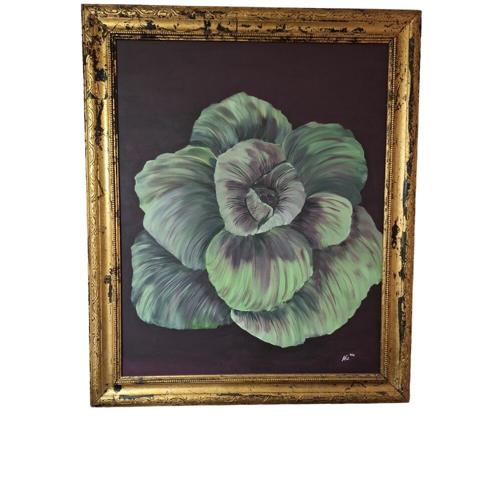 Painting on canvas acrylic paint old wooden frame